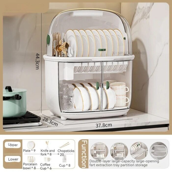 Deluxe Double-Layer Dish Drying Rack: Space-Saving Kitchen Organizer - Image 7