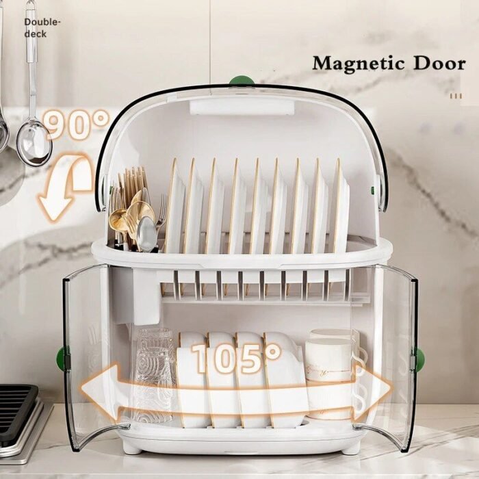 Deluxe Double-Layer Dish Drying Rack: Space-Saving Kitchen Organizer - Image 5