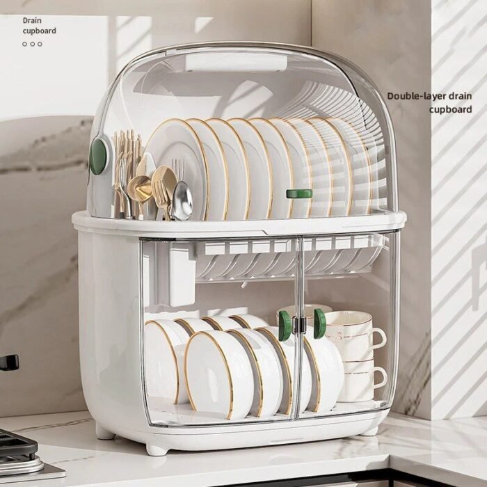 Deluxe Double-Layer Dish Drying Rack: Space-Saving Kitchen Organizer - Image 1
