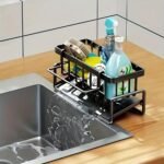 Space-Saving Stainless Steel Kitchen Sink Organizer with Self-Draining Tray - Image 3