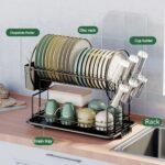 Multi-Purpose Metal Kitchen Organizer Rack with Drainboard - Image 3