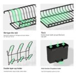 Multi-Purpose Metal Kitchen Organizer Rack with Drainboard - Image 5