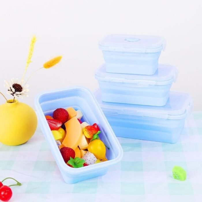 Collapsible Silicone Lunch Box Set - Image 1