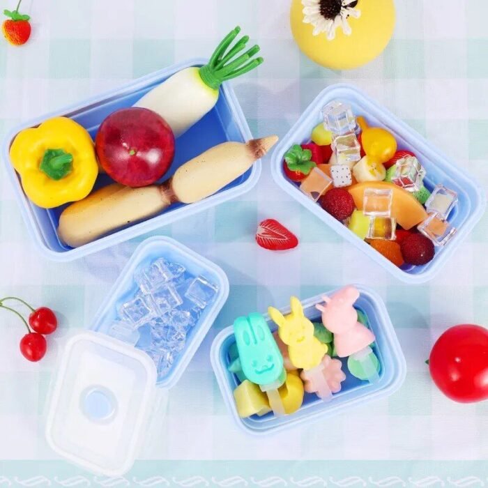Collapsible Silicone Lunch Box Set - Image 4