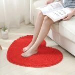 Heart-Shaped Chenille Floor Mat