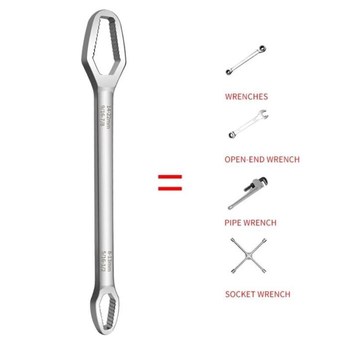 Adjustable Double-Head Ratchet Wrench - Universal 8-22mm Spanner for Bicycles and Cars - Image 4