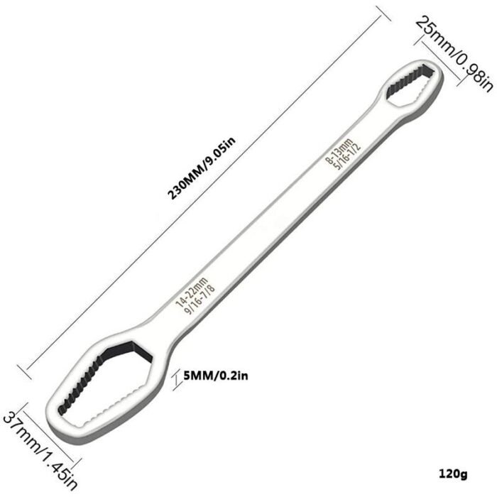 Adjustable Double-Head Ratchet Wrench - Universal 8-22mm Spanner for Bicycles and Cars - Image 8