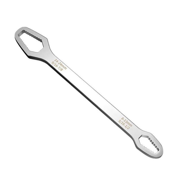Adjustable Double-Head Ratchet Wrench - Universal 8-22mm Spanner for Bicycles and Cars - Image 5