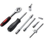 Professional 46-Piece Car Repair Hand Tool Set - Multifunction Ratchet Wrench and Tire Removal Kit - Image 5