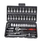 Professional 46-Piece Car Repair Hand Tool Set - Multifunction Ratchet Wrench and Tire Removal Kit - Image 3