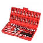 Professional 46-Piece Car Repair Hand Tool Set - Multifunction Ratchet Wrench and Tire Removal Kit - Image 2