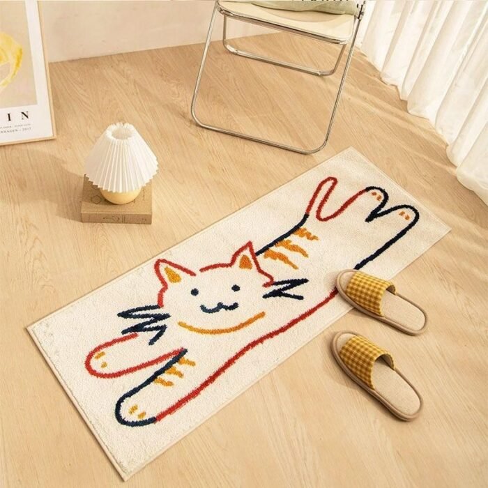 Charming Cartoon Cat Non-Slip Long Carpet for Living Room and Bedroom - Image 1