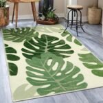 Tropical Green Plant Plush Rug - Image 3