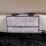 Luxurious Crystal Rhinestone Suede Leather Car Glasses Case - Image 3