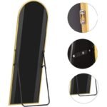 Gold Aluminum Frame Full-Length Arched Mirror - Image 4