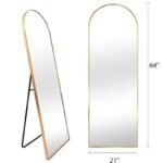 Gold Aluminum Frame Full-Length Arched Mirror - Image 3