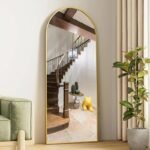 Gold Aluminum Frame Full-Length Arched Mirror - Image 2