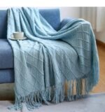 Knitted Blanket Sofa Cover - Image 3