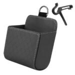 Compact Leather Car Storage Organizer: Air Vent and Dashboard Holder for Glasses, Phones, and Accessories