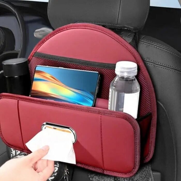 Kid-Friendly Backseat Car Organizer with Phone Mount, Bottle Holder, and Tissue Dispenser - Image 3
