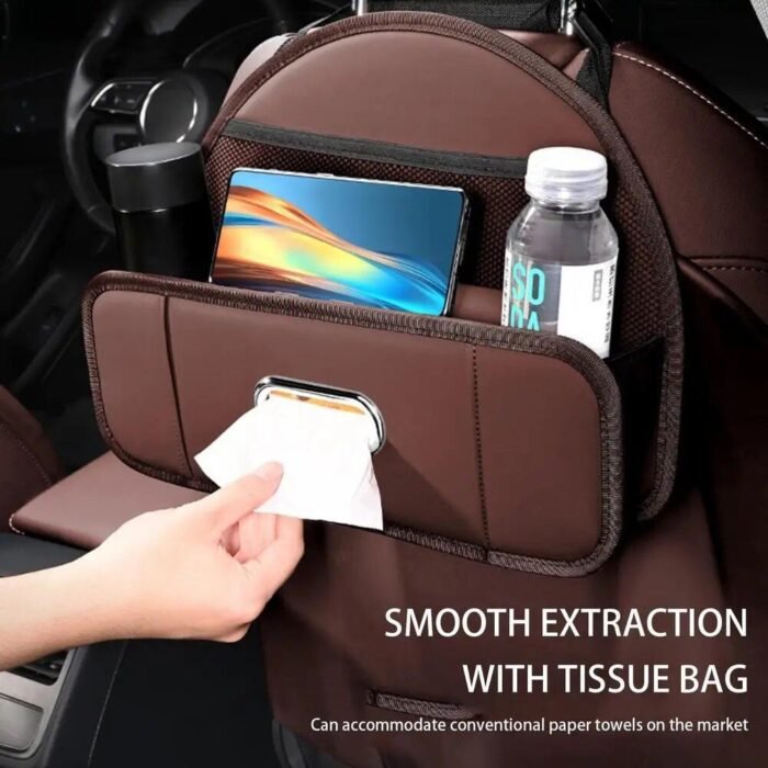 Kid-Friendly Backseat Car Organizer with Phone Mount, Bottle Holder, and Tissue Dispenser - Image 6