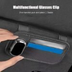 Leather Car Sun Visor Sunglasses Holder with Card Slot and Organizer - Image 6