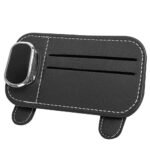 Leather Car Sun Visor Sunglasses Holder with Card Slot and Organizer