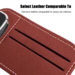 Leather Car Sun Visor Sunglasses Holder with Card Slot and Organizer - Image 3