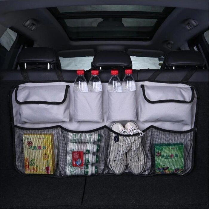 Waterproof Oxford Car Seat Organizer – Camouflage Grey Backseat Storage Bag - Image 5