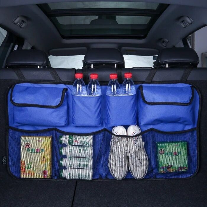 Waterproof Oxford Car Seat Organizer – Camouflage Grey Backseat Storage Bag - Image 4