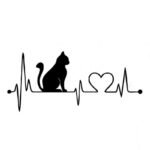 Cat Electrocardiogram Car Decal – Cute EKG Cat Cartoon Sticker for Vehicles & Home Decor - Image 2