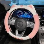 Colorful Plush Winter Steering Wheel Cover - Image 2