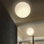 Minimalist Glass White Ball LED Ceiling Light - Image 2