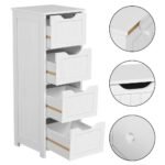 Elegant White Wooden Bathroom Cabinet with 4 Drawers - Image 5