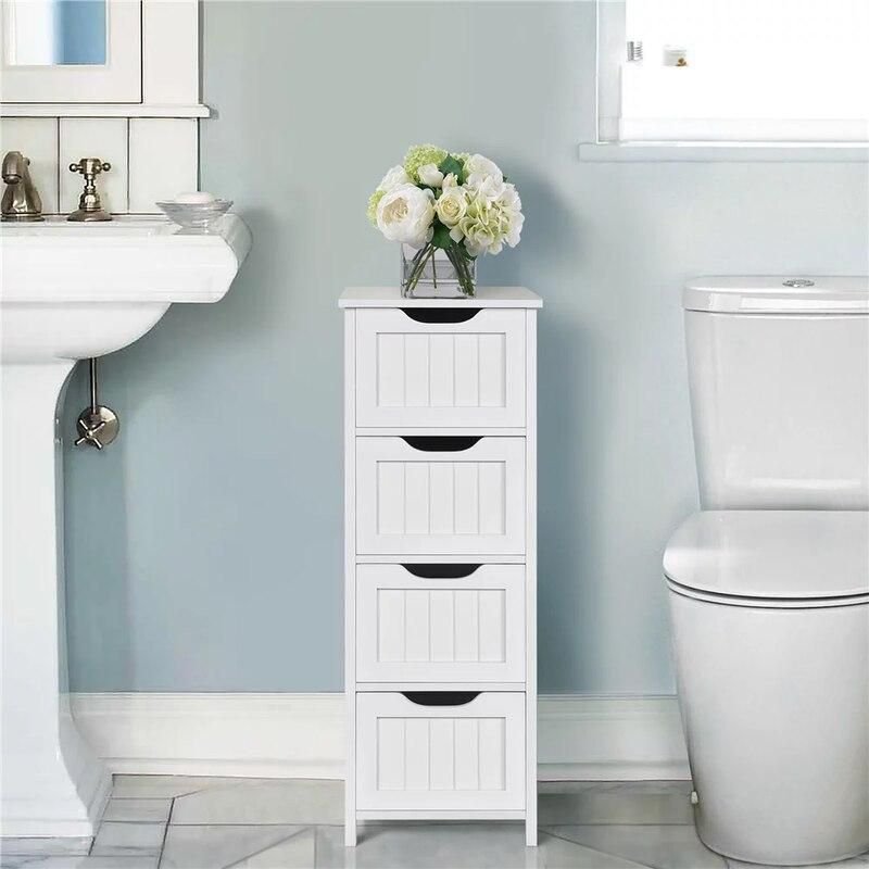 90549-aef8c5.jpeg Elegant White Wooden Bathroom Cabinet with 4 Drawers - Image 1