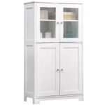 White Wooden Bathroom Floor Storage Cabinet - Image 2