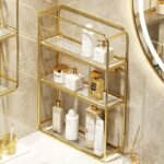 Luxurious Gold Three-Layer Wall Mounted Bathroom Shelf - Image 6