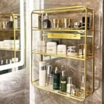 Luxurious Gold Three-Layer Wall Mounted Bathroom Shelf - Image 4
