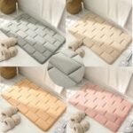 Luxurious Coral Fleece Memory Foam Bath Mat - Non-Slip, Super Absorbent Bathroom Rug - Image 3