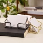 Elegant Metal Business Card Holder for Office Desktop and Countertop - Image 3