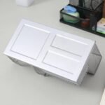 Stylish 3-Compartment Metal Pen Holder & Desk Organizer - Image 5