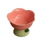 Elevated Flower-Shaped Ceramic Pet Bowl for Food & Water - Image 6