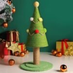 Festive Green Sisal Christmas Tree Cat Climbing & Scratching Post - Image 7