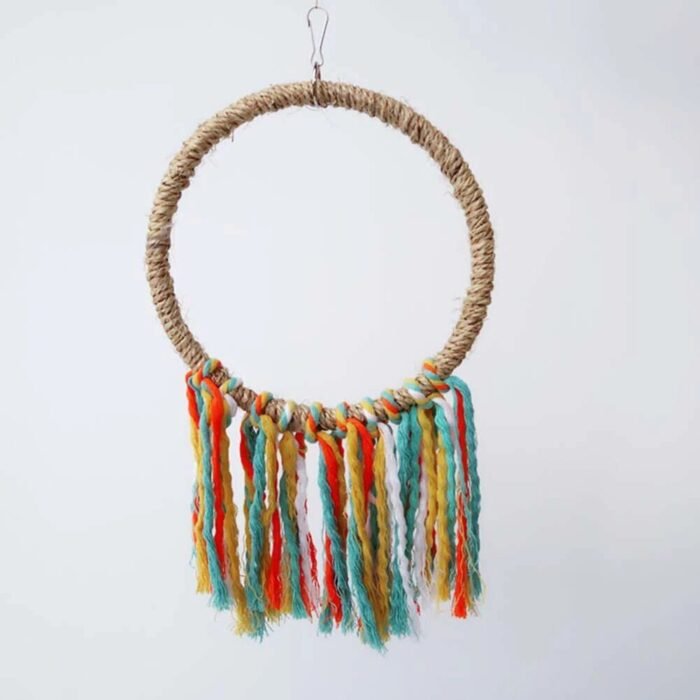 Colorful Cotton Rope Parrot Swing & Perch Toy for Cage Enrichment - Image 6