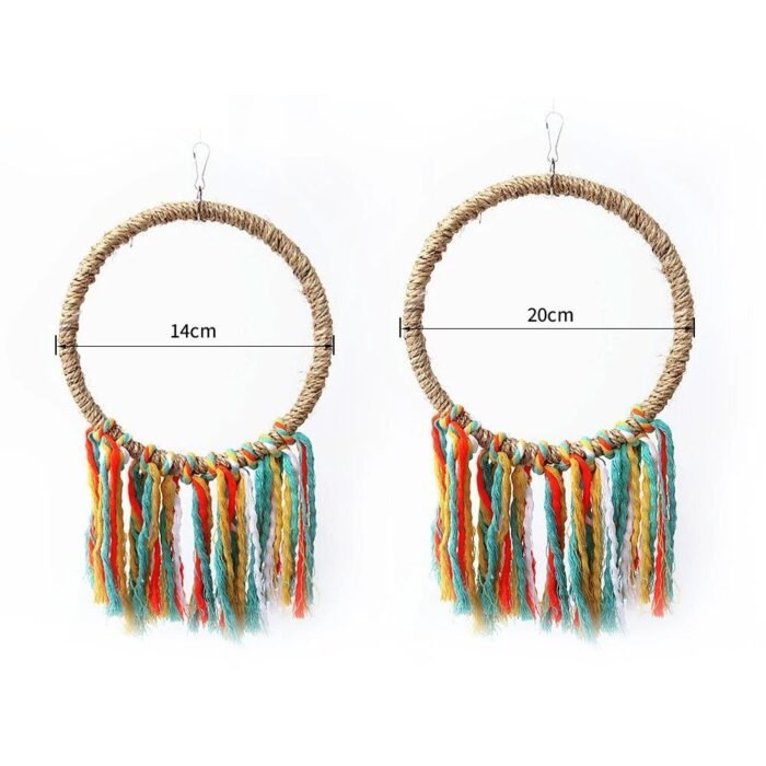 Colorful Cotton Rope Parrot Swing & Perch Toy for Cage Enrichment - Image 7