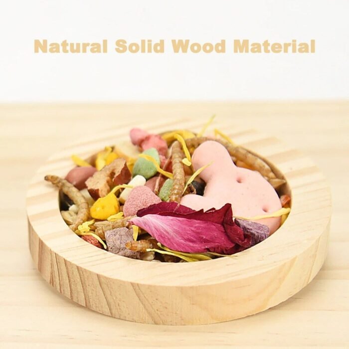 Charming Wooden Pet Food Bowl for Small Animals - Image 6