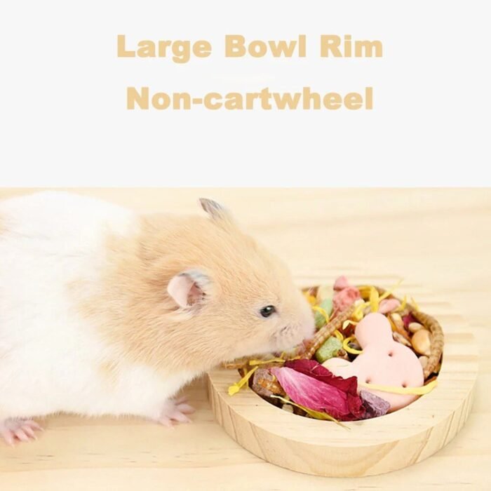 Charming Wooden Pet Food Bowl for Small Animals - Image 4