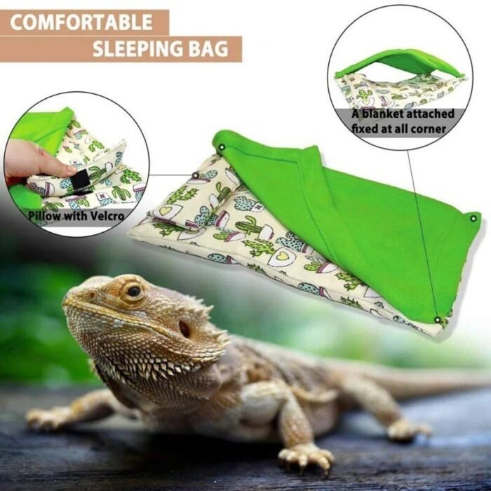 Cozy Reptile Sleeping Bag Set: Bed, Pillow & Blanket for Bearded Dragons and Geckos - Image 3
