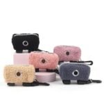 Portable Lamb's Wool Poop Bag Dispenser for Dogs