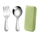 Compact Stainless Steel Spoon & Fork Set with Lunch Box - Ideal for Camping and Outdoor Adventures - Image 2
